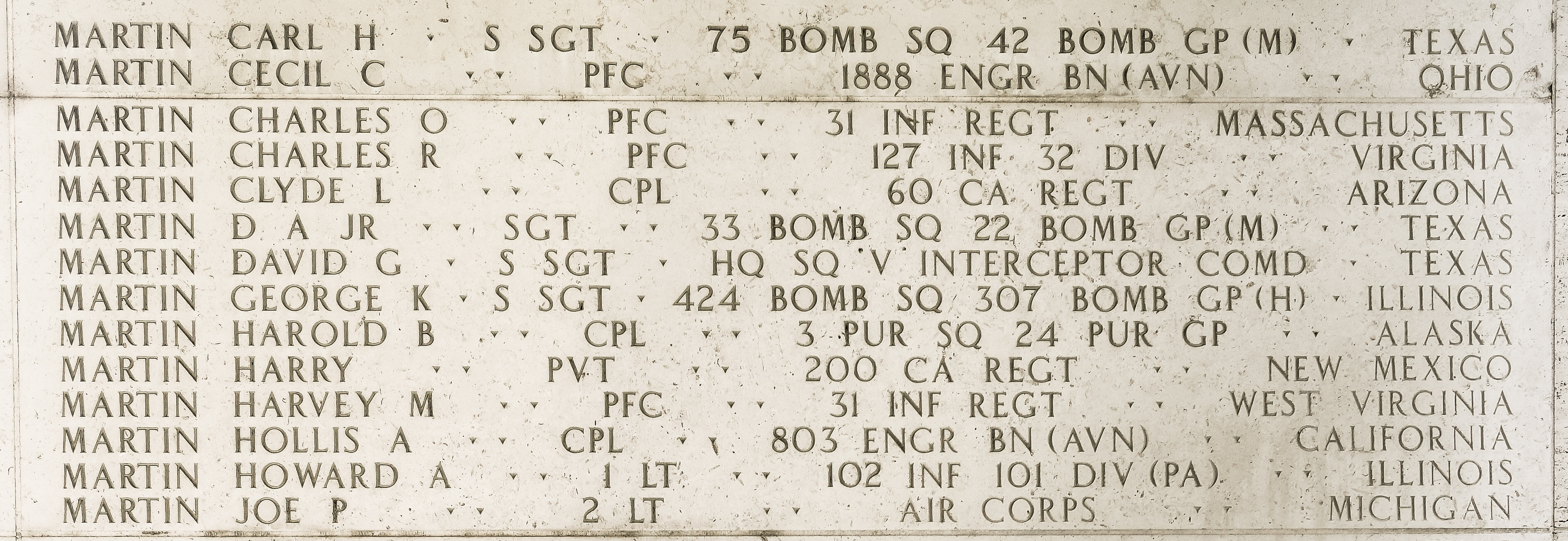 Hollis A. Martin, Corporal